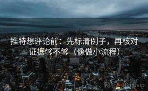 推特想评论前：先标清例子，再核对证据够不够（像做小流程）