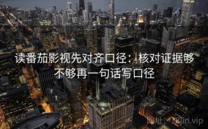 读番茄影视先对齐口径：核对证据够不够再一句话写口径