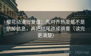 樱花动漫短复盘：先对齐热度是不是挤掉信息，再把结尾改成摘要（读完更清楚）