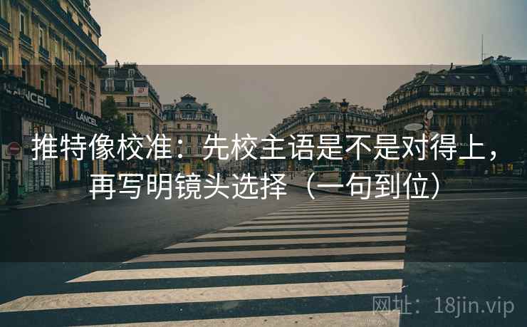 推特像校准:先校主语是不是对得上,再写明镜头选择(一句到位) 推特像校准:先校主语是不是对得上,再写明镜头选择(一句到位)